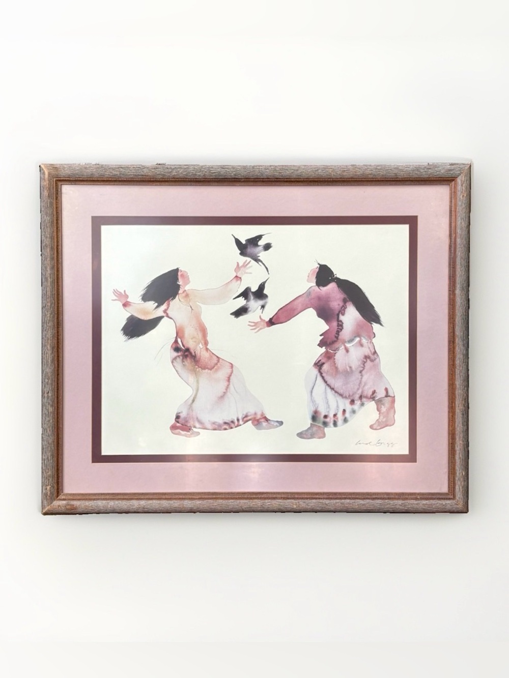 Vintage Carol Grigg “Learning the Song” Framed Print Large Southwestern Artwork